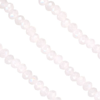 3x4mm Facet Rondelle Glass Beads: Rose Opal
