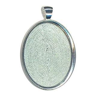 40x30mm Oval Pendant Tray Silver Plated