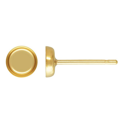 4mm Bezel Cup Ear Studs Gold Filled