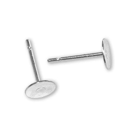 5mm Flat Pad Studs Silver Plated