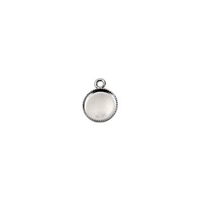 6mm Milled Edged Pendant Silver Plated