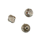 6.5mm Fluted Bicone Beads Antq. Silver