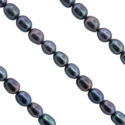 FWP 6-7mm Rice beads: Silver/Grey