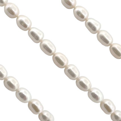 FWP 6-7mm Rice beads: White/Cream