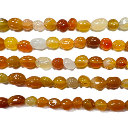 6-8mm Carnelian Pebble Nugget Bead 16