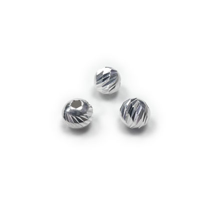 6mm Bar Cut Round Beads Sterling Silver
