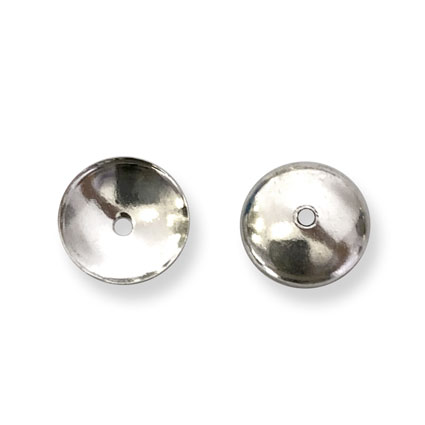 6mm Plain Bead Cap Silver Plated