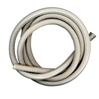 6mm Stitched Nappa Leather Cord 1m: Silver Pearl