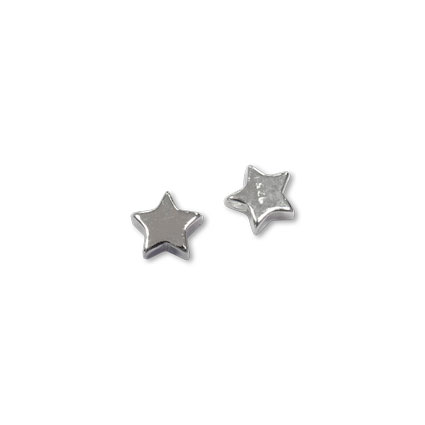 6mm Star Beads w/925 mark Sterling Silver