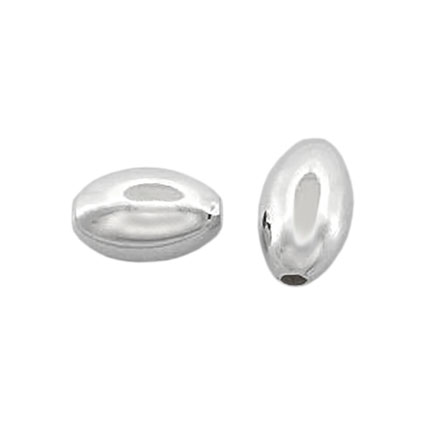 6x10mm Oval Beads Sterling Silver