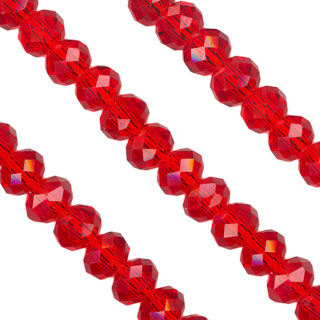 4x6mm Facet Rondelle Glass Beads: Siam