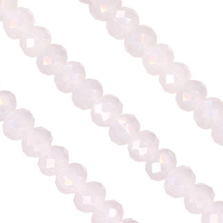 4x6mm Facet Rondelle Glass Beads: Rose Opal