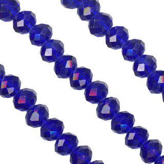 4x6mm Facet Rondelle Glass Beads: Sapphire