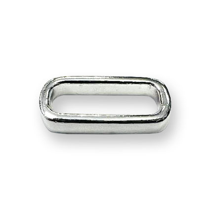 7x14x2.4mm Plain Rectangle Link Sterling Silver