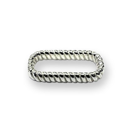 7x14x2.4mm Corru.Rectangle Link Sterling Silver