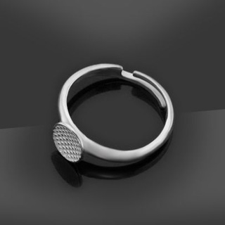 7.5mm Flat Pad Adjustable Ring Sterling Silver