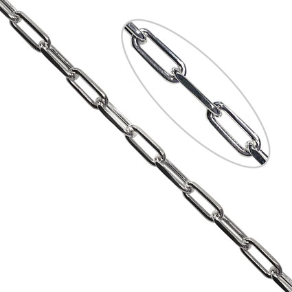 Diamond Cut Long Link Cable 80 Chain Sterling Silver