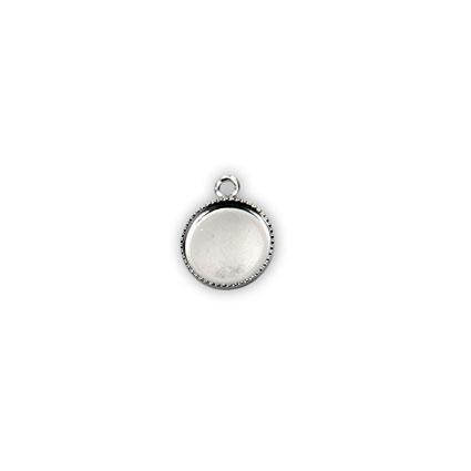 8mm Milled Edged Pendant Silver Plated