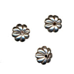 8mm Floral Rondelle Beads Antq. Silver