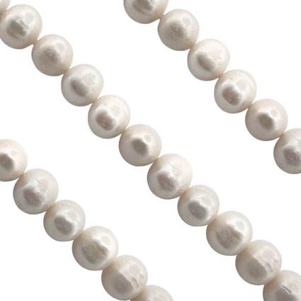 FWP 9-10mm Round Beads White/cream