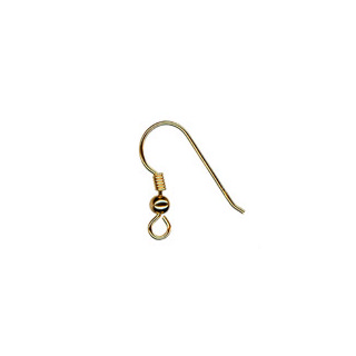 Fish Hook w/ball and spring 9ct Gold