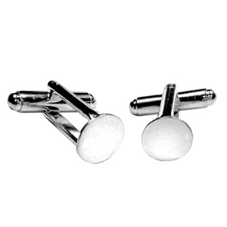 9mm Flat Pad Cufflinks silver plated