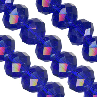 9x12mm Facet Rondelle Glass Beads: Sapphire