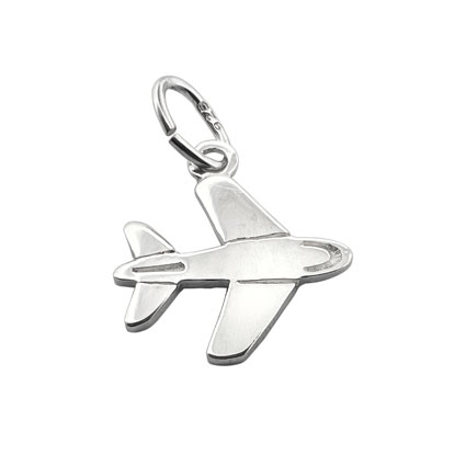 11mm Plane Charm Sterling Silver