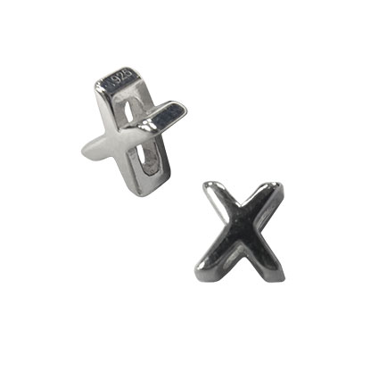 5mm Slider Alphabet Beads Sterling Silver Letter X