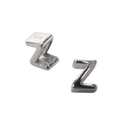 5mm Slider Alphabet Beads Sterling Silver Letter Z