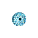 10mm Shamballa bead w/Czech crystal: Aqua