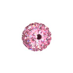 10mm Shamballa bead w/Czech crystal: Pink
