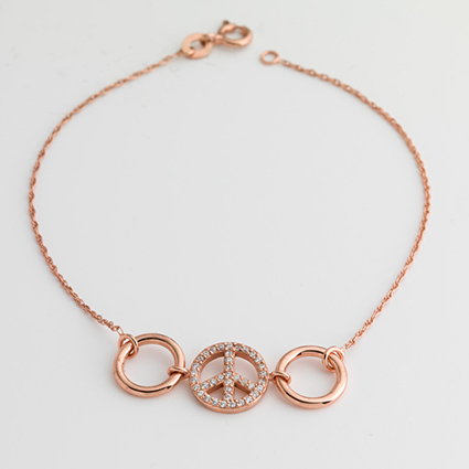 Sterilng Silver Rose Gold Plated  7.5