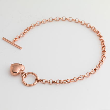 St. Silver Rose Gold Plated 6.75