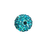 10mm Shamballa bead w/Czech crystal: Blue Zircon