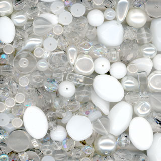 100g Shapes Glass Pearl Beads Assortment: Bridal