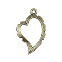 Artistic Wire Wrapper 26mm Heart 5pcs: Atq.Brass