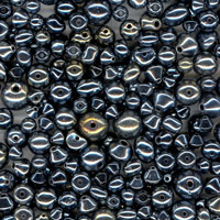 250g Glass Beads Mix Lustre Dark Grey