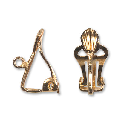 Earclip with drop ring Gold plated