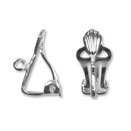 Earclip with drop ring Silver plated