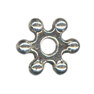 8mm Prong Snowflake Spacer Beads Antq.Silver