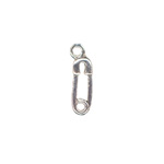 16mm Vintage Safety Pin Charm Ant.Silver
