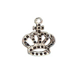 24mm Vintage Crown Charm Ant.Silver