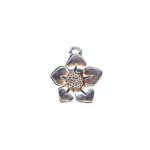 16mm Vintage Flower Charm Ant.Silver