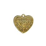 18mm Vintage Heart Charm Ant.Gold