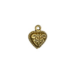 15mm Vintage Heart Charm Ant.Gold