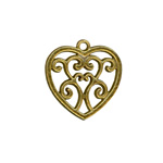 22mm Vintage Heart Charm Ant.Gold