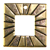 18mm Etched Square charm Ant.GOLD