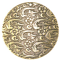 34mm Embossed Floral Disc Ant.GOLD