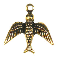 17mm Petite Bird Charm Ant.GOLD